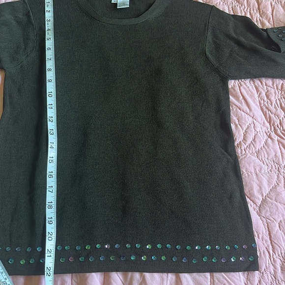 Olive Green Silk Lined Debra Deroo Blouse - Picture 4 of 6